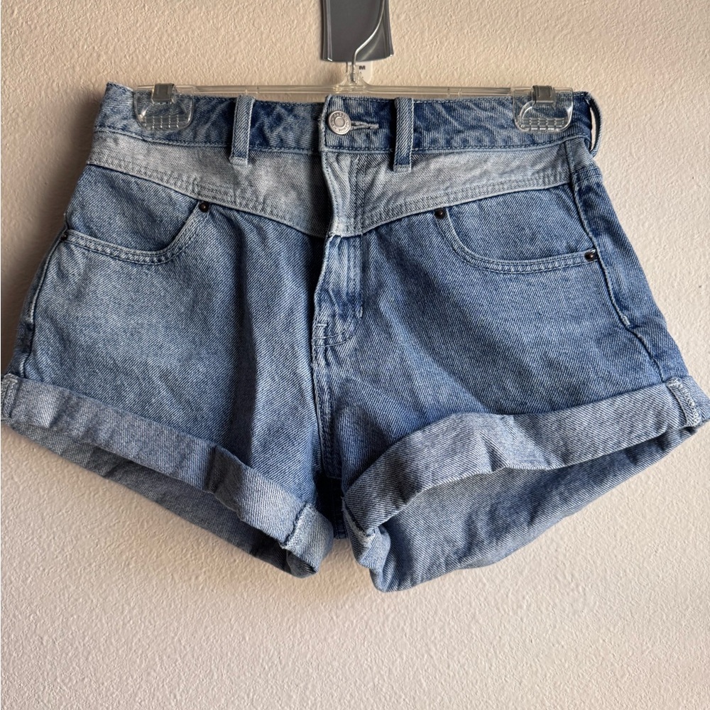 PacSun Two Tone Denim Mom Shorts